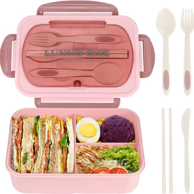 40.58 oz Lunch Container with Tools and Thermal Bag, 3 Parts, Airtight, for Students and Workers, Sani Pasti Preparation