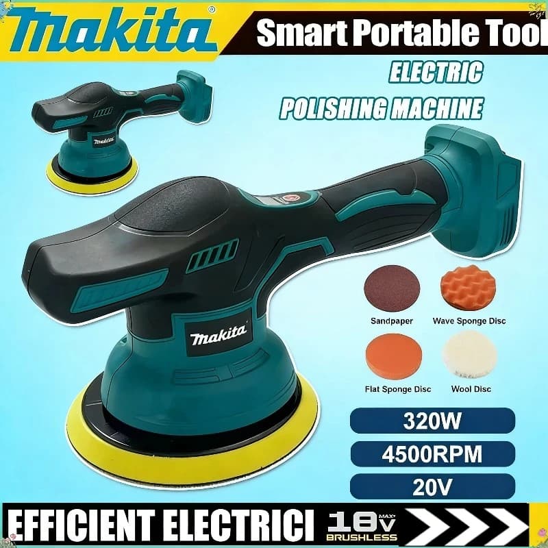 Lucidatrice elettrica Makita a 8 velocità, senza fili, con display digitale, per auto, lucidatrice per auto, macchina per lucidatura e ceratura per batteria Makita