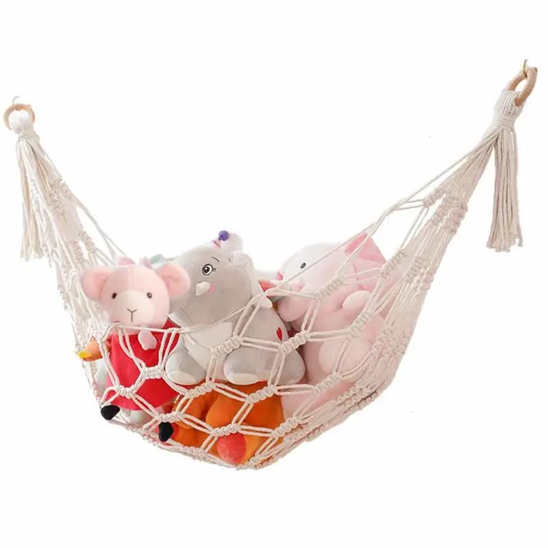 Macrame amaca rete giocattoli stoccaggio Boho Decor camera dei bambini giocattoli animali di peluche giocattoli amaca rete organizzare supporto di stoccaggio della boemia