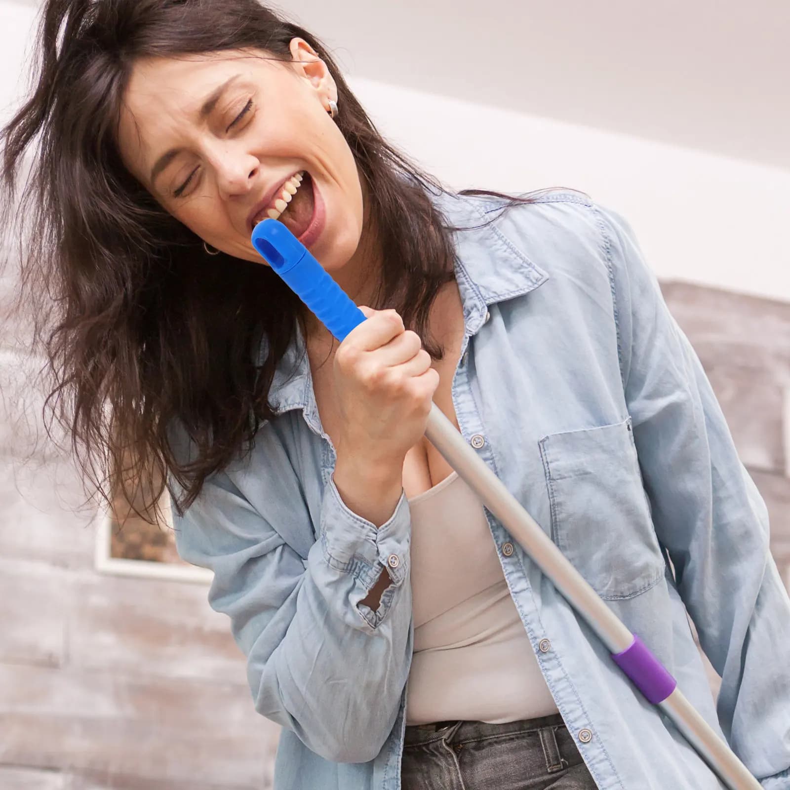 5Pcs Mop Handle Grip Replacement Universal Broom Handle End Cap Thickened Plastic Ergonomic Textured Grip for Floor Cleaning