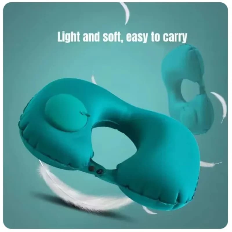 Cuscino da viaggio gonfiabile a forma di U Cuscino di supporto per il collo ad aria Comodo cuscino per il collo da premere per gonfiare i viaggi Amagi