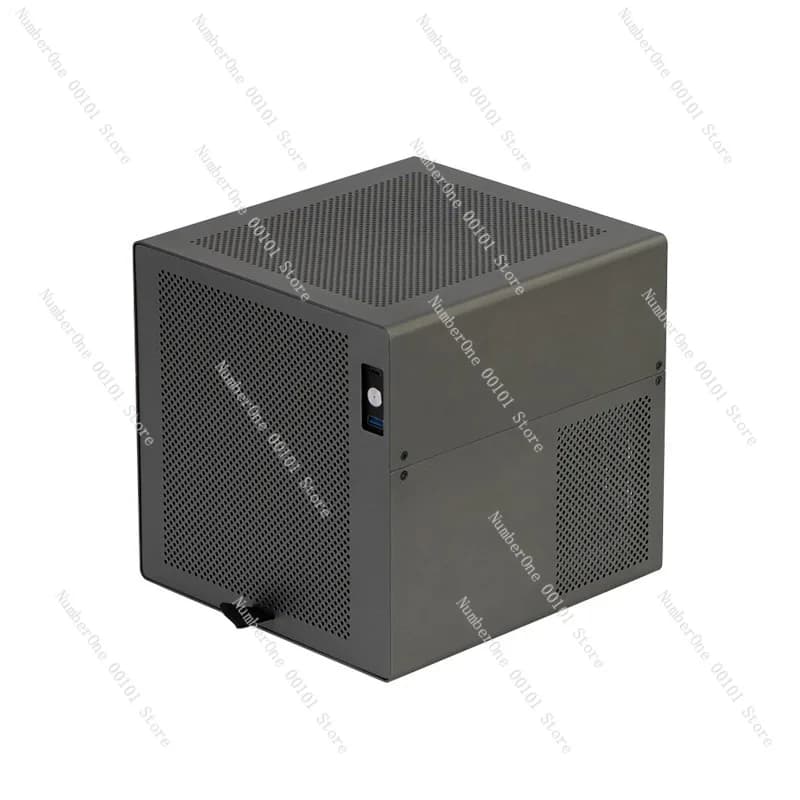 Case per Server NAS a 4 Bay, Chassis in Alluminio Anodizzato con Supporto per Alimentatore SFX per Scheda Madre ITX, Server Domestico