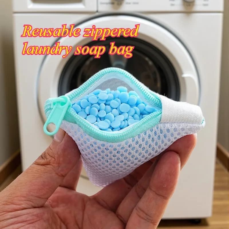 3pcs Reusable Zippered Laundry Soap Bag, Mesh Laundry Bag, Multi-functional Laundry Soap Bag,Scented Bead Compatible,Laundry Bag