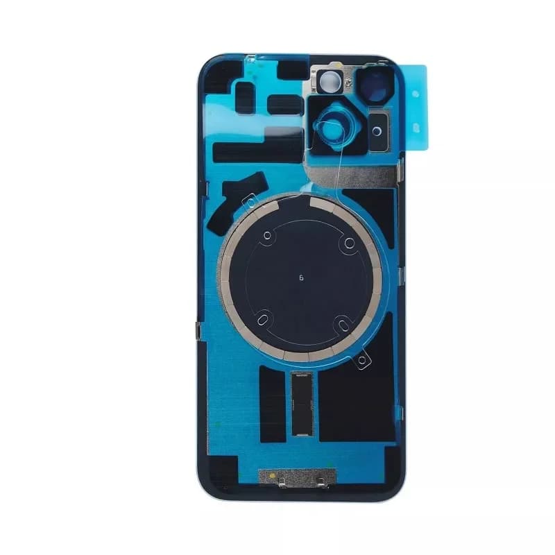 Copribatteria pop Porta posteriore in vetro con obiettivo fotocamera con magnete, cavo flessibile per caricabatterie wireless per Iphone 14 15 Plus 15 Pro 16 Pro