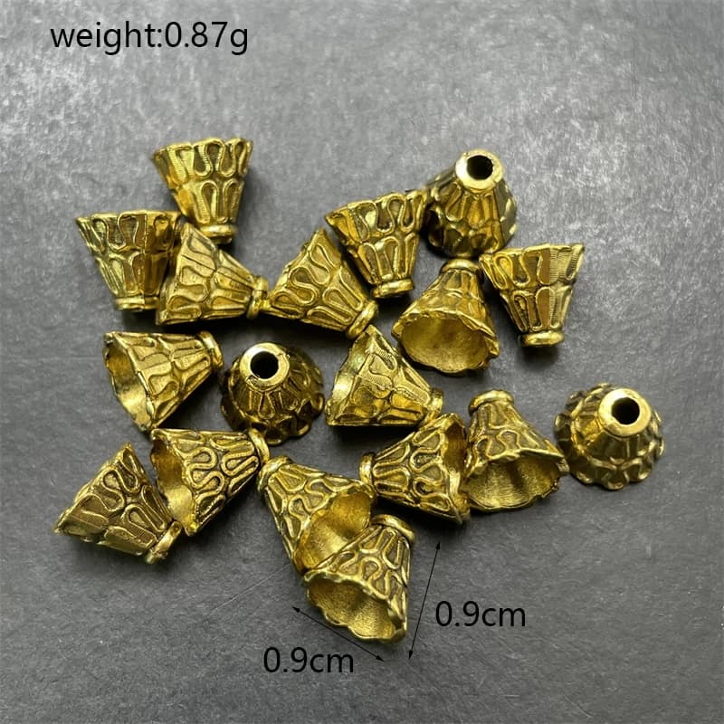 30pcs Tibetan Silver Horn Tower Tassel Loose Sparer Bead End Caps for Jewelry Making Finding Diy Accessories Component Wholesale