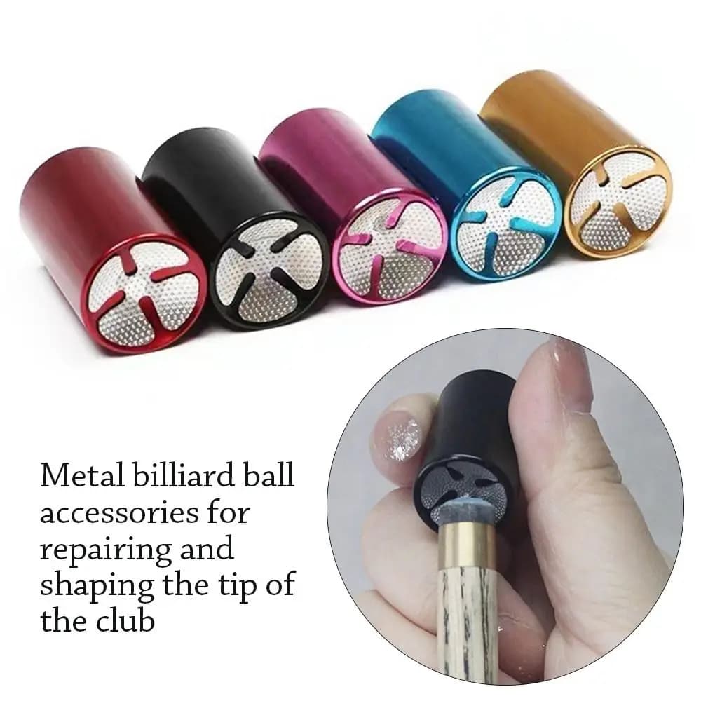 2 in 1 stecca da biliardo punta riparazione shaper metallo snooker biliardo stecca da biliardo punta shaper lucidatore strumento di riparazione file biliardo accessorio