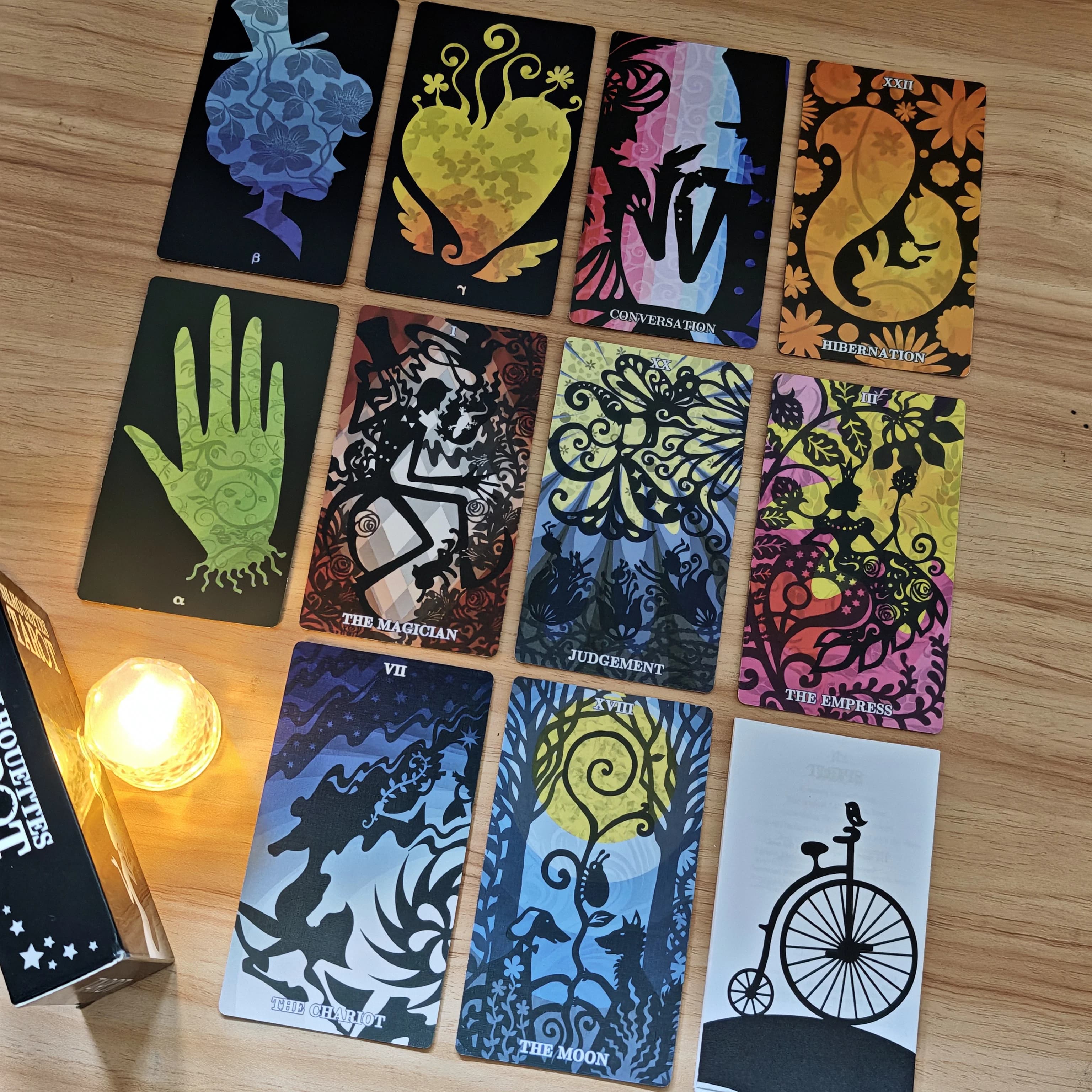 12*7cm Silhouettes Tarot Card Set 78 pcs cards