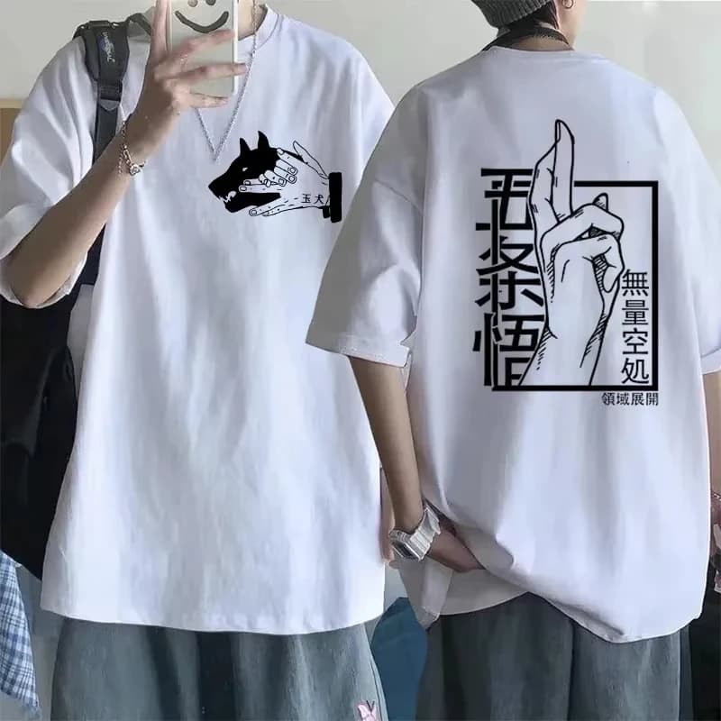 Jujutsu Kaisen Satoru Gojo Unisex Pure Cotton T-shirt 2026 Summer Anime Print Round Neck Casual Parent-child Short Sleeved Top