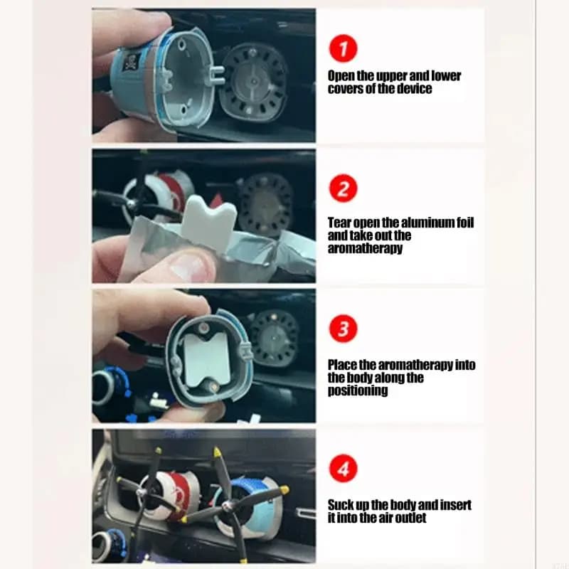 M76E Car Air Freshener Outlet Scent Clip with Aircraft Styling and Rotating Propeller