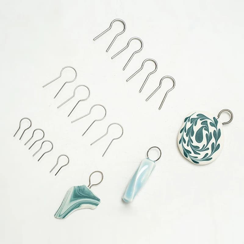 NEW! High Temperature Resistance Tungsten Wire Hanging Firing Hooks Jump Rings Pottery Ornament Hanger Pottery Hanging Ring