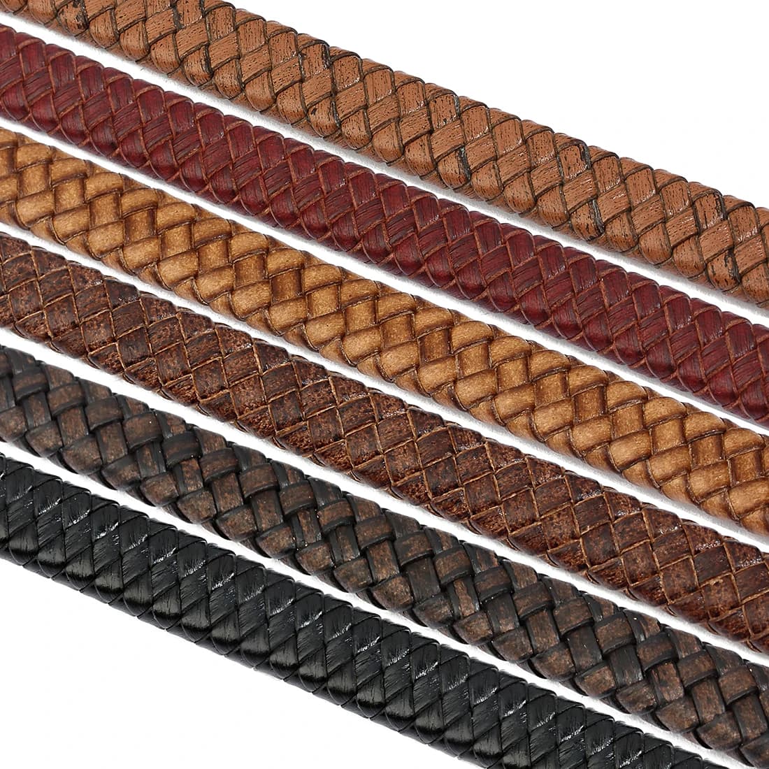 1 meter/rotole Braided Leather Corda Colorful Braided Leather Flat Strips for DIY Jewelry Creation of woven necklace bracelets