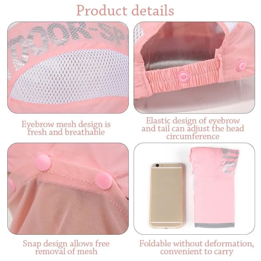 Women UV Protection Breathable Detachable Baseball Cap Beach Cap Sunshade Sun Hat Shade Hat