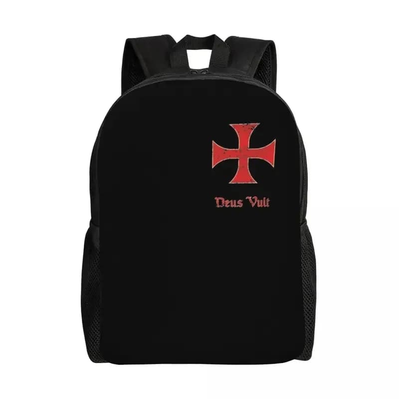 Templar Deus Vult Backpack For Girls Boys Knights Cross College School Travel Bags Men Women Bookbag Fits 15 Inch Laptop NM33