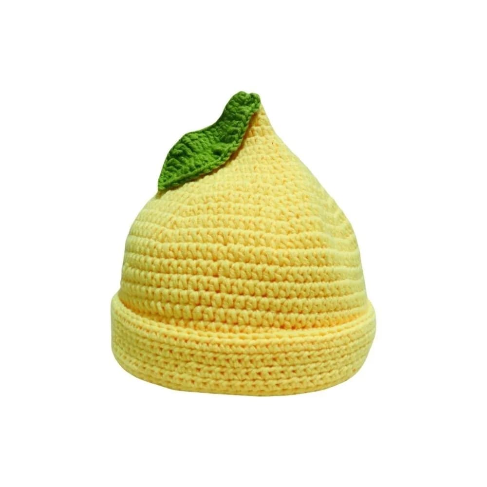 Lemon Creative Knitted Fruit Hat Playful Warm Strawberry Pullover Cap Handmade Thick Pineapple Beanie Outdoor