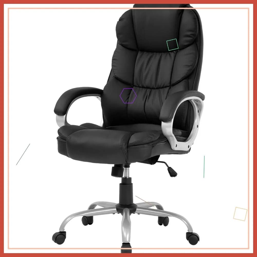 Sedia da ufficio ergonomica con schienale alto Sedia da lavoro girevole regolabile in pelle PU con supporto lombare per giochi in ufficio a casa