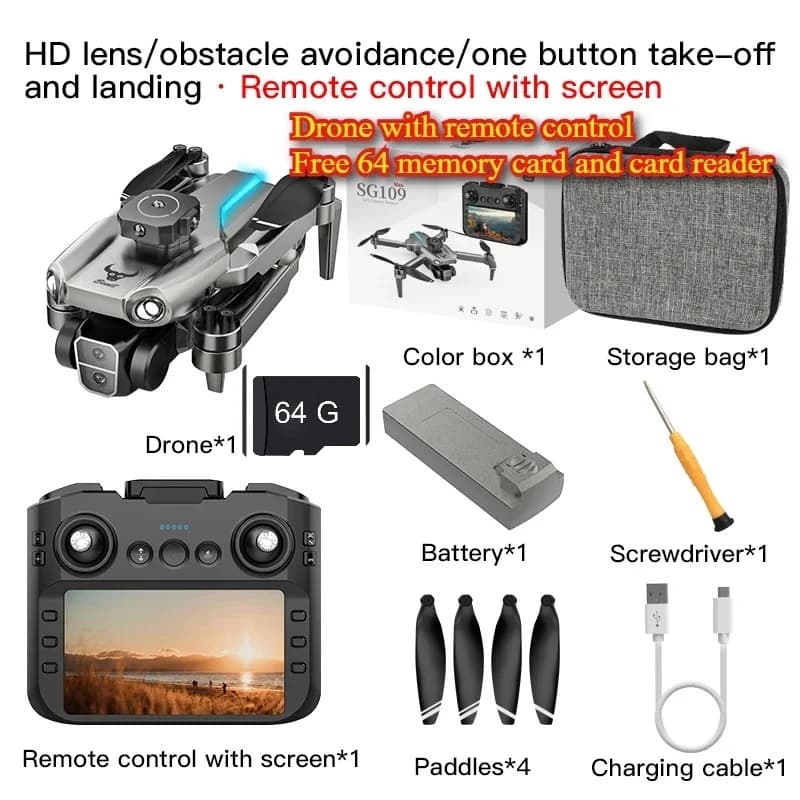 2025 SG109MAX GPS Mini 8K Profesional with HD Camera 5G WiFi GPS Folding 4-Axis anti Shake Gimbal Quadcopter Brushless Motoror