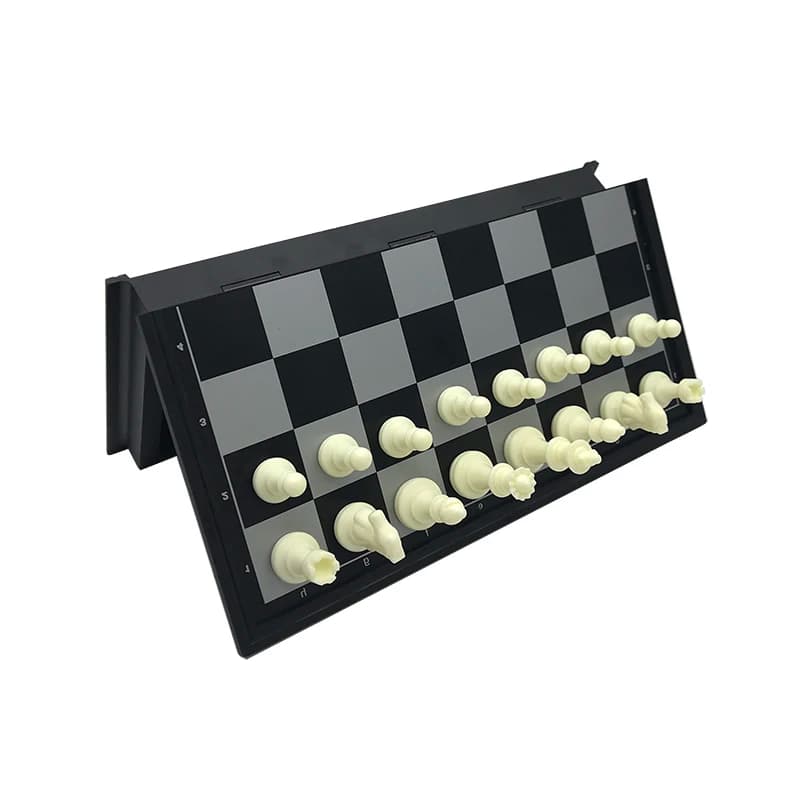Chess Magnetic Folding Chess Game Set Checkers Plastic Chess Checkers Chessboard Table Games Entertainment Gift