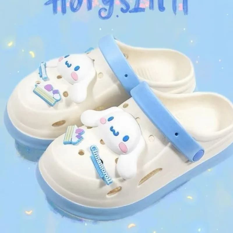 Cute Cartoon Kuromi My Melody Cinnamoroll Slippers Kawaii Summer Thick-soled Shoes Home Office Versatile Sandals Holiday Gifts