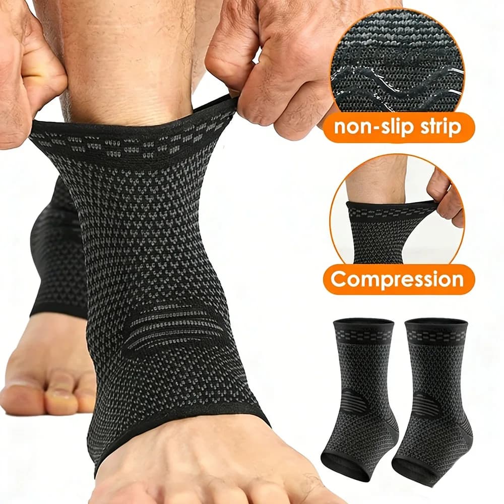 1 paio di calzini di supporto per piedi e caviglie, dotati di maniche a compressione con design antiscivolo, adatti sia per uomini che per donne