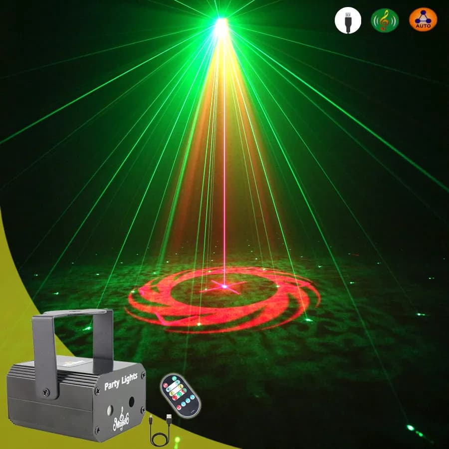 MINI 32 modelli RG Proiettore laser Luce per feste DJ Danza Disco Bar Famiglia Effetto natalizio Lampada da palco Spettacolo Y11
