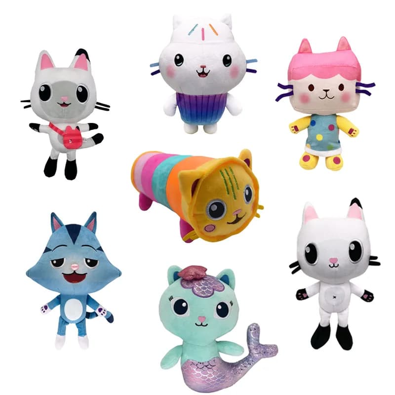 Peluche Gabby Dollhouse da 25 cm Mercat Cartoon Animali di peluche Sirena Gatto Sirena Peluche Regali di compleanno