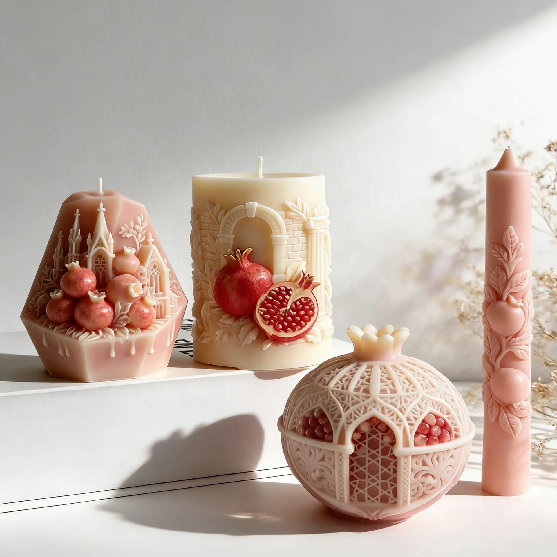 Fai da te Ramadan Candela Melograno Elemento Stampo in silicone Fatto a mano Gesso Resina epossidica Decorazione Stampi Aroma Candela che fa Forniture