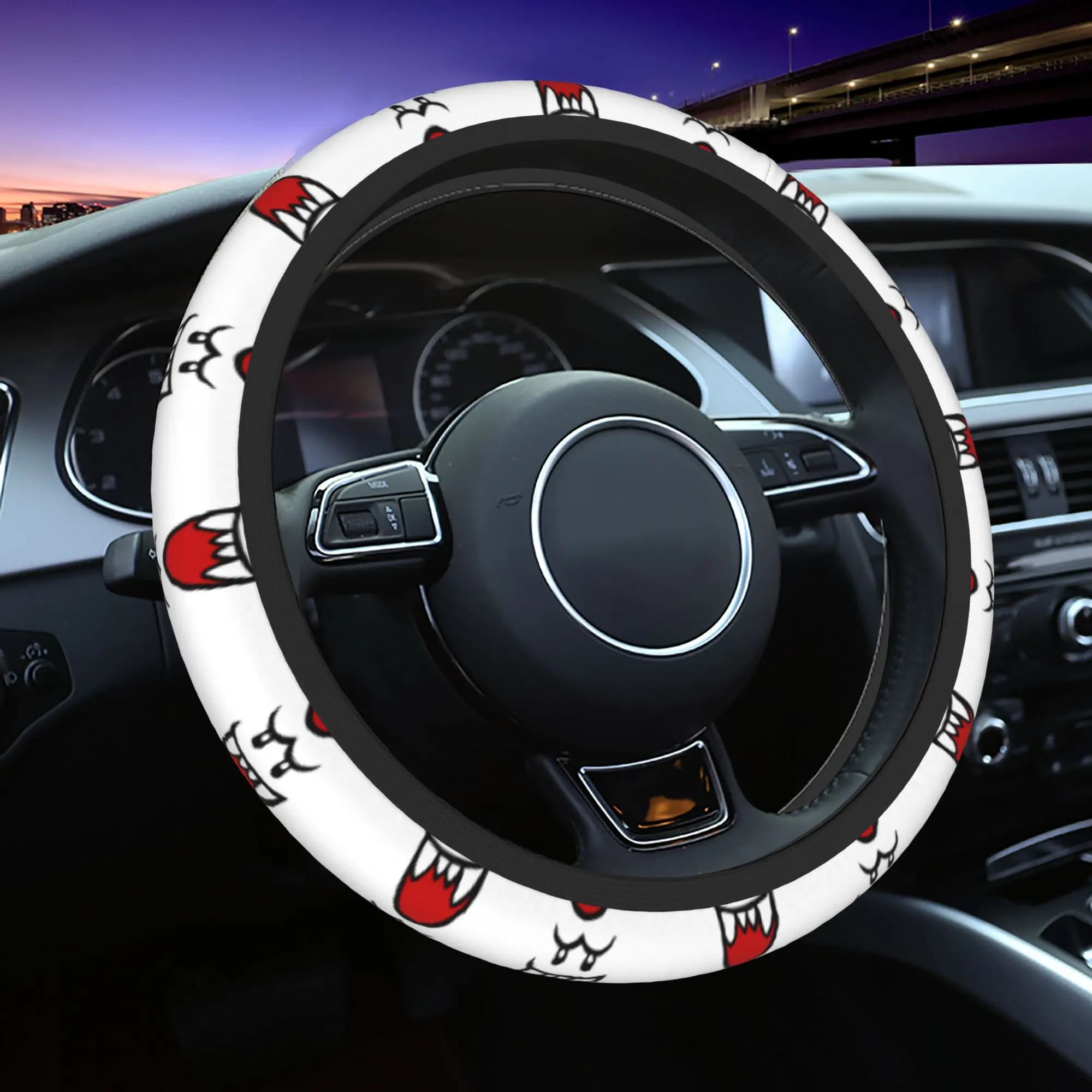 Coprivolante per Auto Resting Boo 37-38 Antiscivolo, Protezione Volante Auto con Tema Super Mario, Accessori Auto Adatti