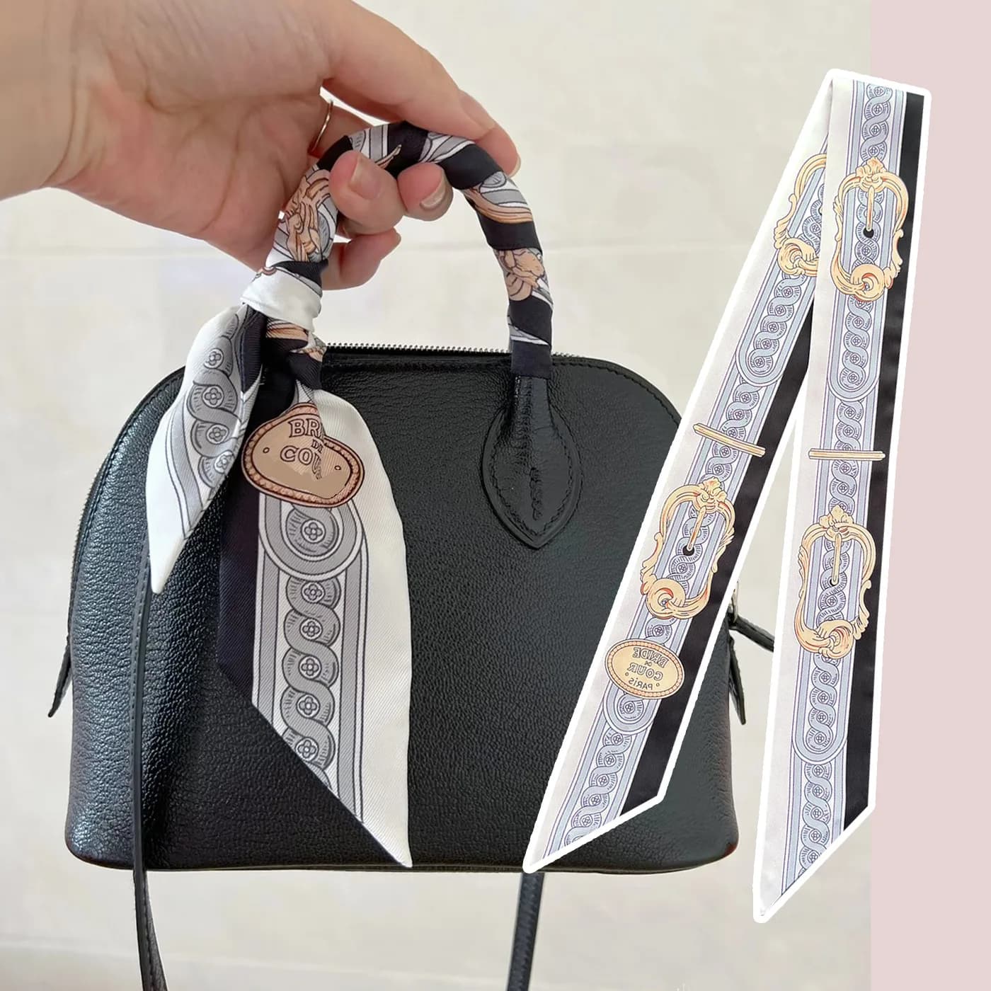 5*90cm New Chain Women's Versatile Decorative Small Silk Scarf Wrapping Bag Handle Ribbon Headband Small Scarf Wholesale