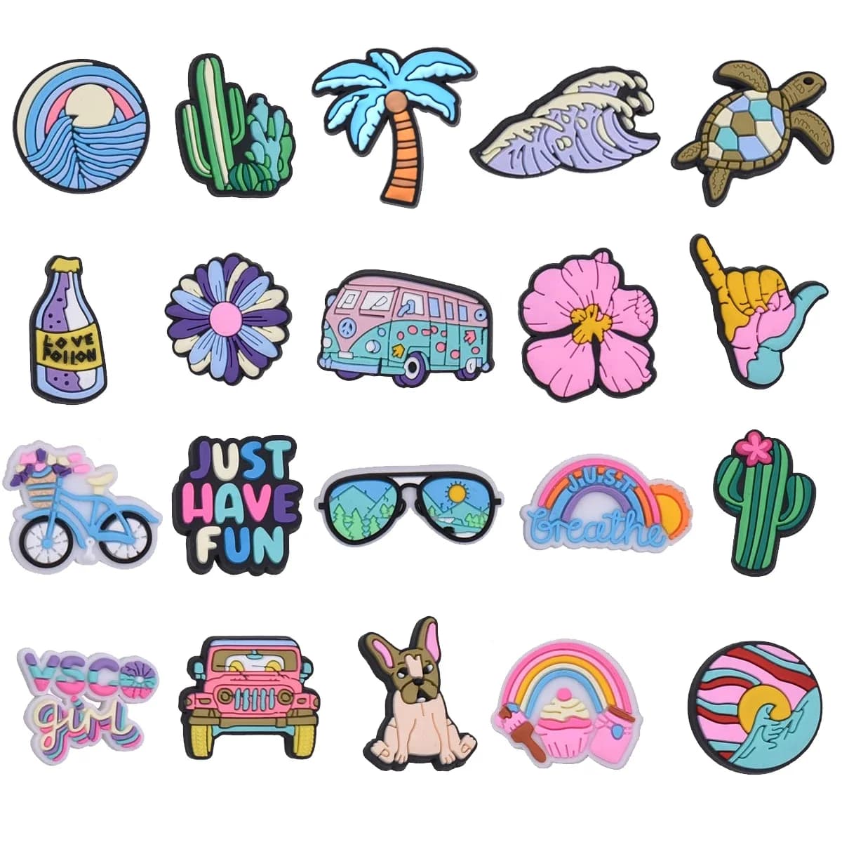 Summer Travel Shoes Pendants for Accessories Crocs Pendants Bubble Slides Decoration for DIY Shoes Spilla with Buckle Gifts for Party