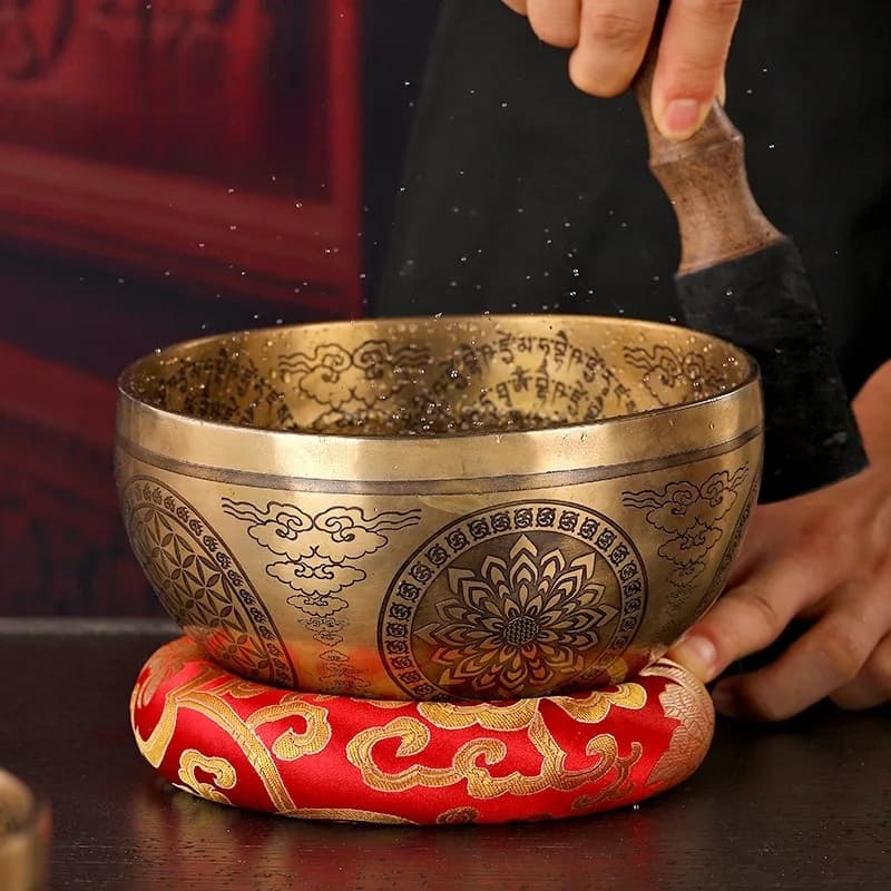 Meditation Tibetan Bowl 15-26CM Mindfulness Nepal Handmade Singing Bowl Buddhism Original Healing Bowls Percussion Instruments