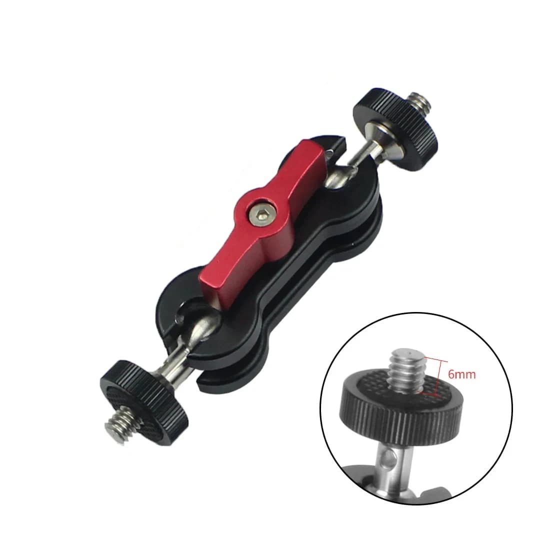 360 ° Adattatore a Doppia Testa Sferica con Braccio Magico, Vite da 1/4\", Supporto per Monitor per Gopro Insta360, Supporto per Luci e Telefono