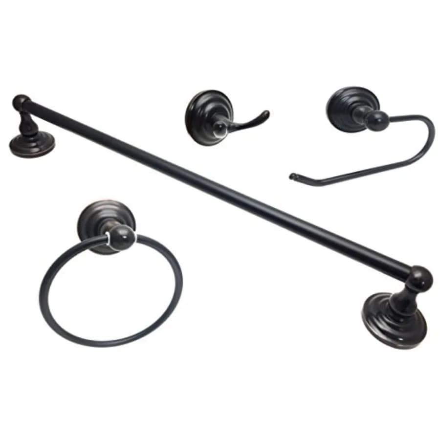 Set di Accessori per Bagno Colester Direct 4 Pezzi con Porta Carta Igienica Euro Tet e Porta Asciugamani da 24 Pollici