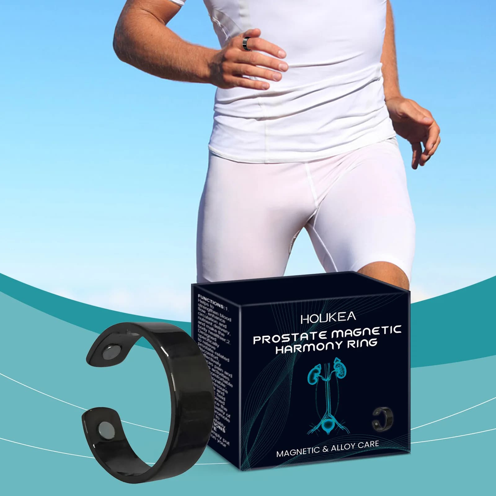 Anello della prostata Migliora la circolazione sanguigna Lenitivo Rafforzamento Migliora la funzione Terapia magnetica Prodotti per la salute maschile Regalo