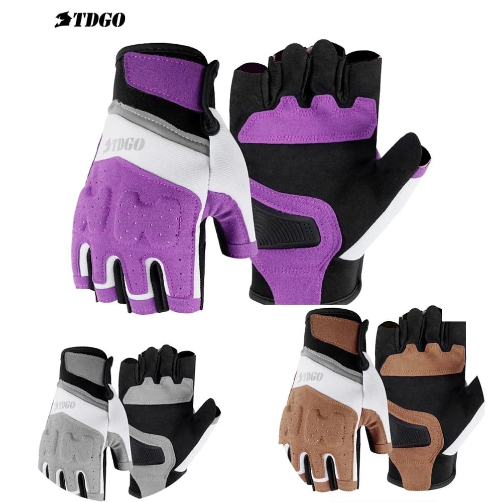 Guanti da moto Knight Guanti macaron estivi mezze dita traspiranti resistenti alle cadute per uomini e donne sottili da equitazione estiva