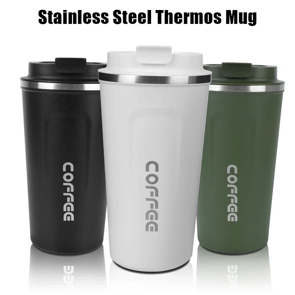 Hot 380/510ML Thermo Cafe Tazza termica da viaggio a prova di perdite Doppio acciaio inossidabile per tè Acqua Caffè Tazza da caffè Tazza termica per auto