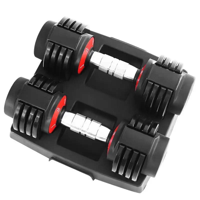 Portable Metal Adjustable Dumbbells Electrophoresis Black Free Weights for Weight Lifting Home Gym