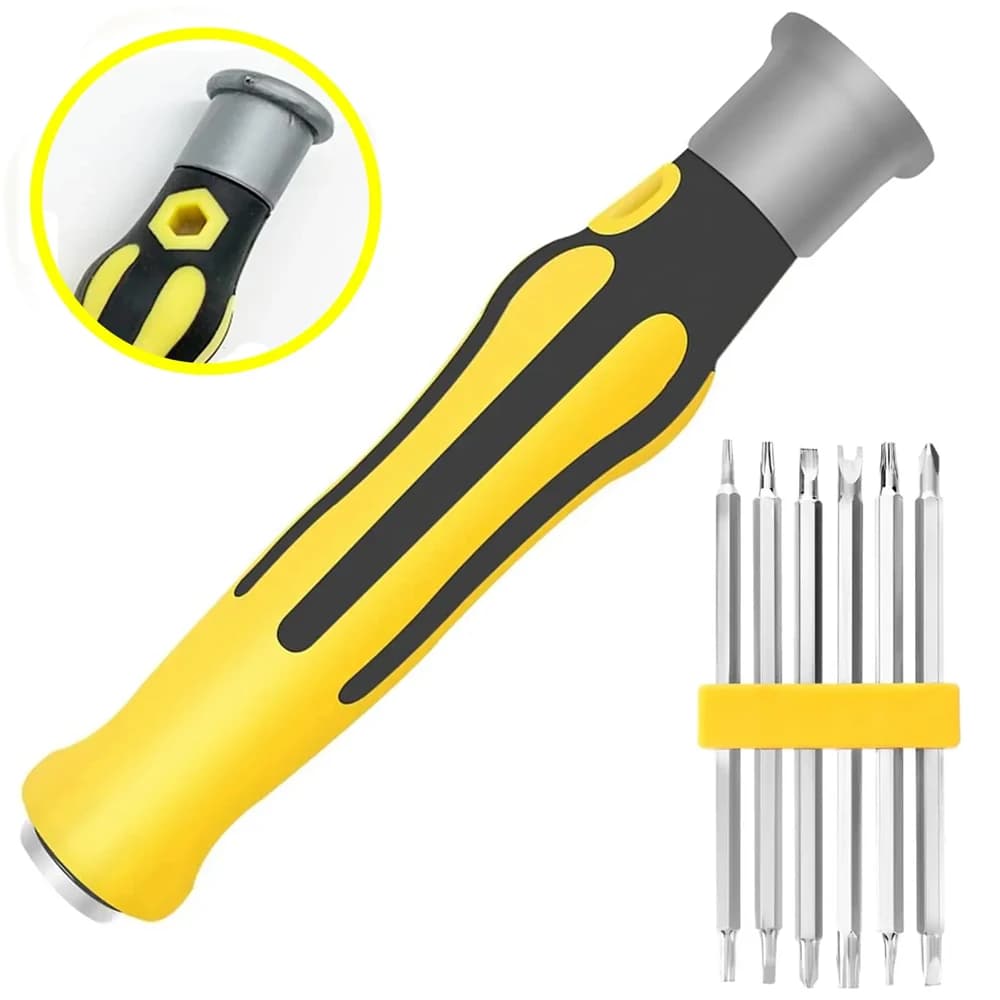 Set di cacciaviti 12 in 1 Strumento di manutenzione portatile di precisione con testa di cacciavite a forma piatta a croce multifunzionale