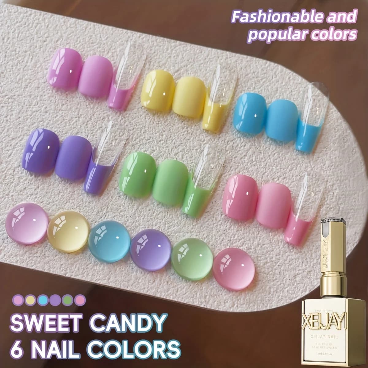 Smalto gel UV LED professionale vibrante da 6 pezzi - Soak Off Nail Art Manicure per splendidi disegni delle unghie