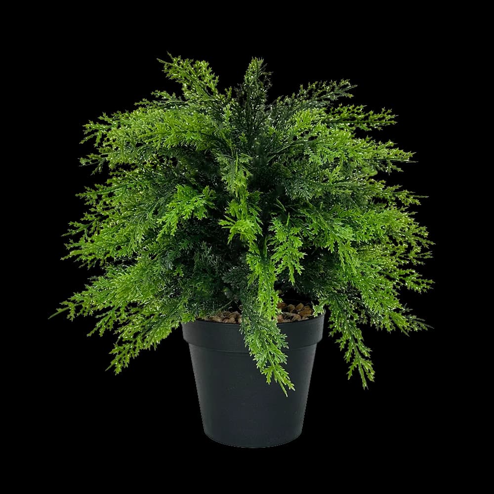 Artificial Cypress Topiary Plants with Pot UV Resistant Fake Shrubs for Home Living Room Window Front Porch Christmas Decoration