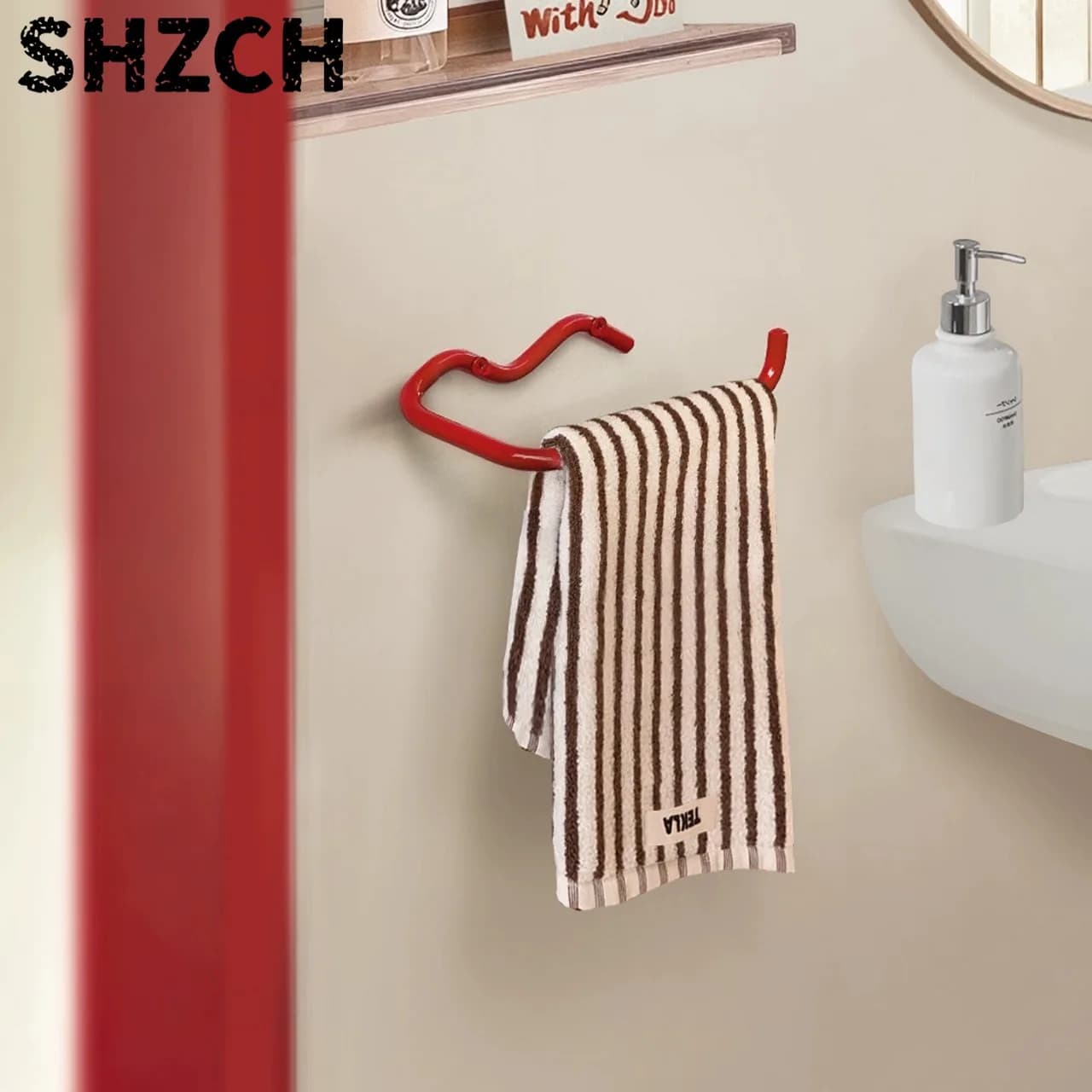 Dopamine Bathroom Towel Bar, Metal Towel Holder Towel Rack for Bathroom Wall Wall Mounted Toilet Paper Roll Holder Tissue Holder