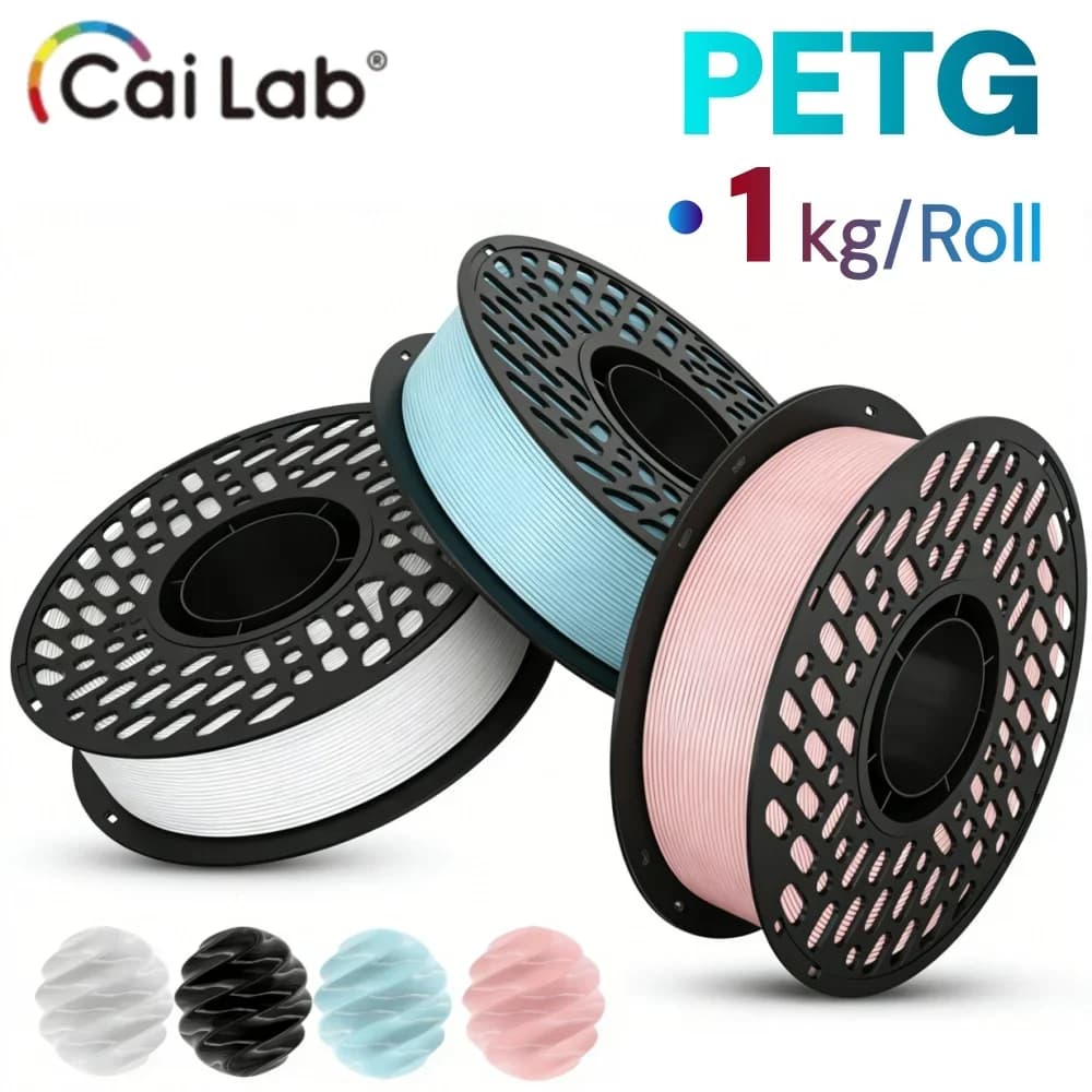 PETG CaiLab 1KG, 1.75mm for FDM 3D Printer, Dimensional Accuracy +/- 0.02mm, 1kg Carton Bobbin (2.2 lbs)