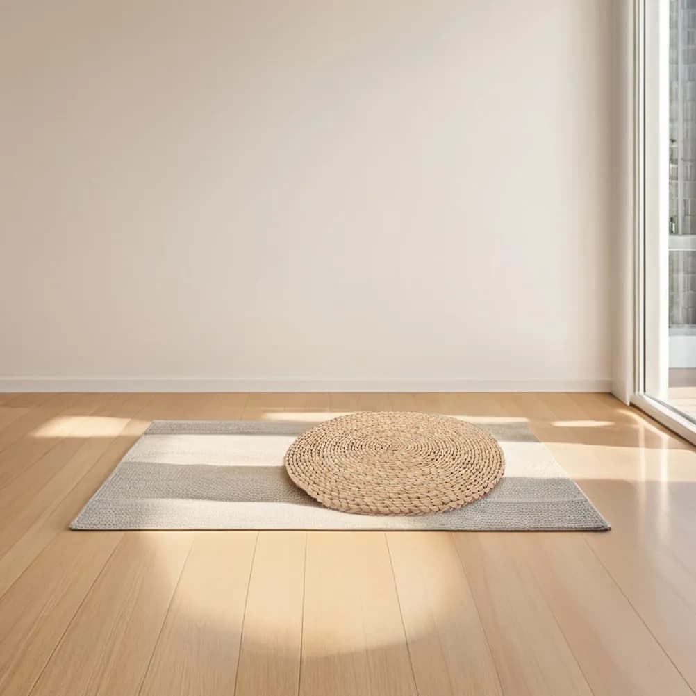 2Pcs Woven Straw Seat Cushions Soft Comfortable Yoga Meditation Mat Japanese Style Tatami Window Pad Woven Straw Seat Cushion