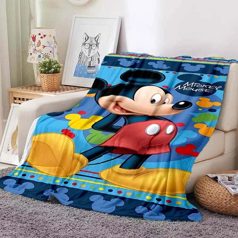 Coperta in flanella morbida e calda con personaggi di Topolino e Minnie, coperta soffice per letto, coperta invernale per neonati, regali di lusso