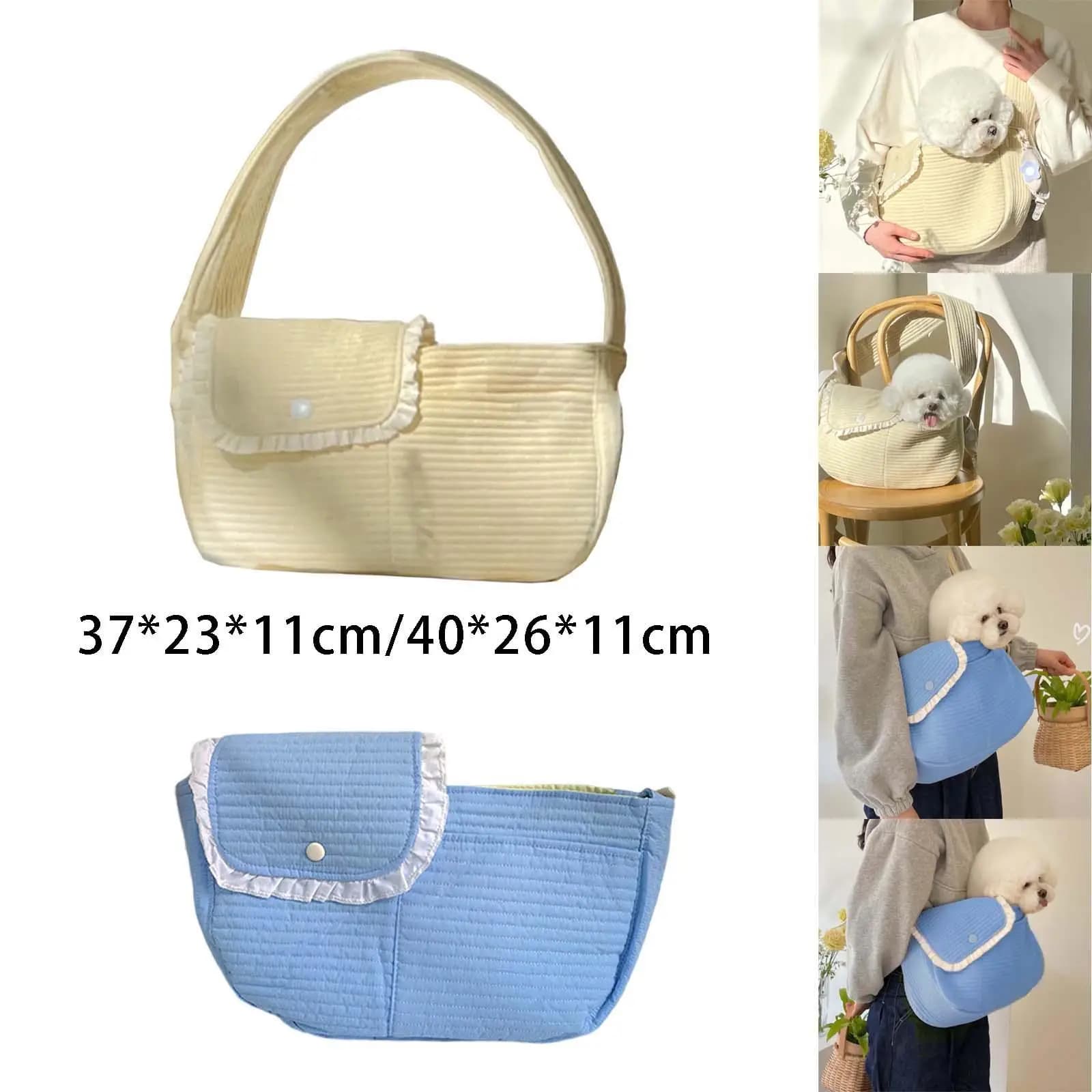 Borsa da viaggio per gatti e tasca frontale Borsa a tracolla portatile Spalline larghe Tote Pet Carrier per cani Kitty, escursioni