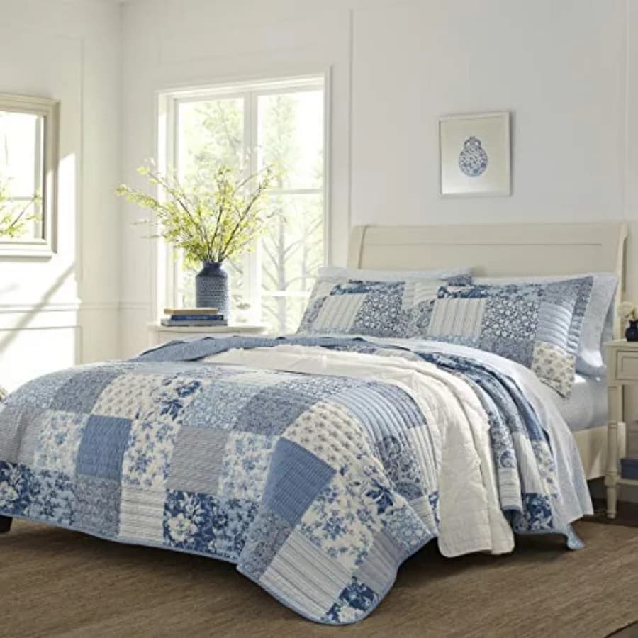 Set Copripiumino, Biancheria da Letto in Morbido Cotone con Federe Coordinate, Design Reversibile, Decorazione Floreale per la Stanza, Leggero per Stratificazione Tutto l'Anno