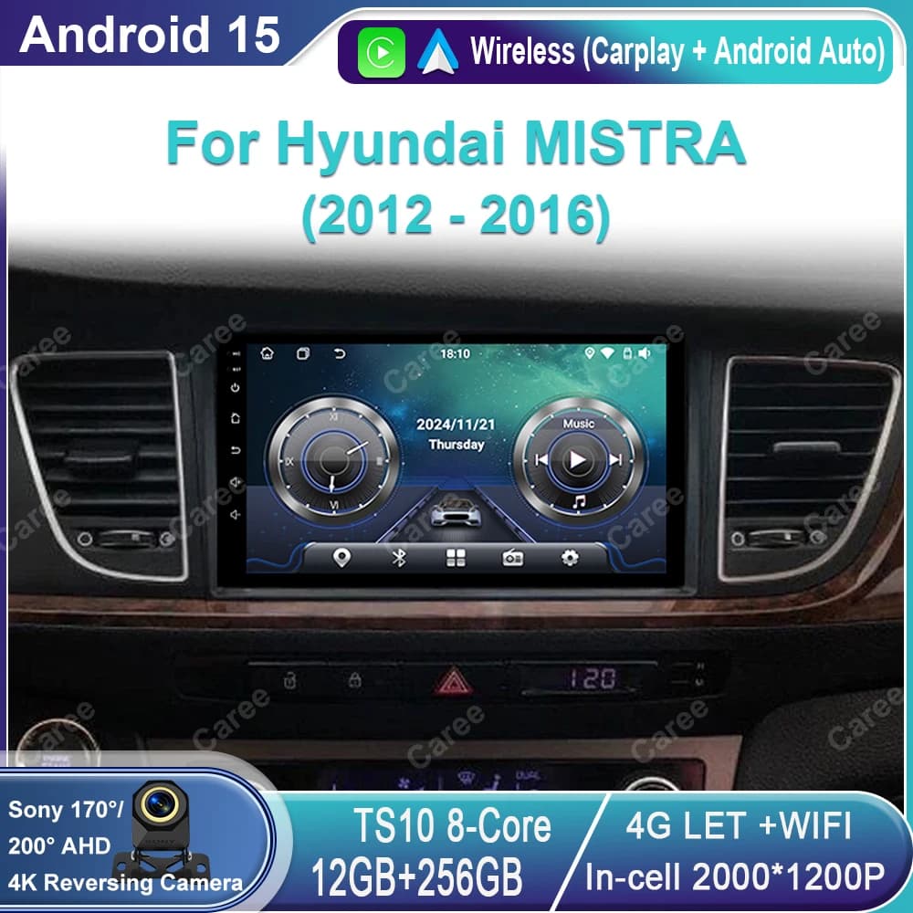 Autoradio Multimedia Video Reader for Hyundai MISTRA 2012 -2016 Wireless Android Auto Carplay Monitor Smart Car Systems No 2din