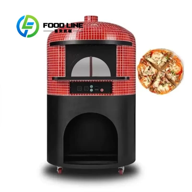 Forno per pizza commerciale a gas italiano ed elettrico con pietra ceramica per ristoranti di dimensioni industriali