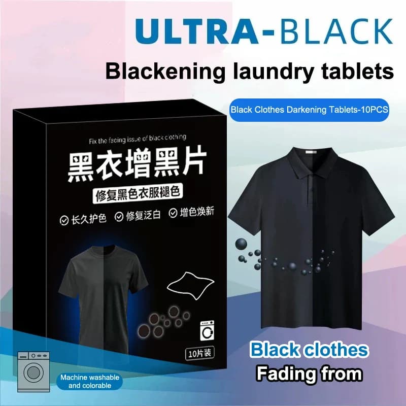 Foglio per restauro colore abbigliamento nero Pantaloni neri Vestiti Tavoletta per bucato Ripristina carta per bucato di colore nero per lavatrice