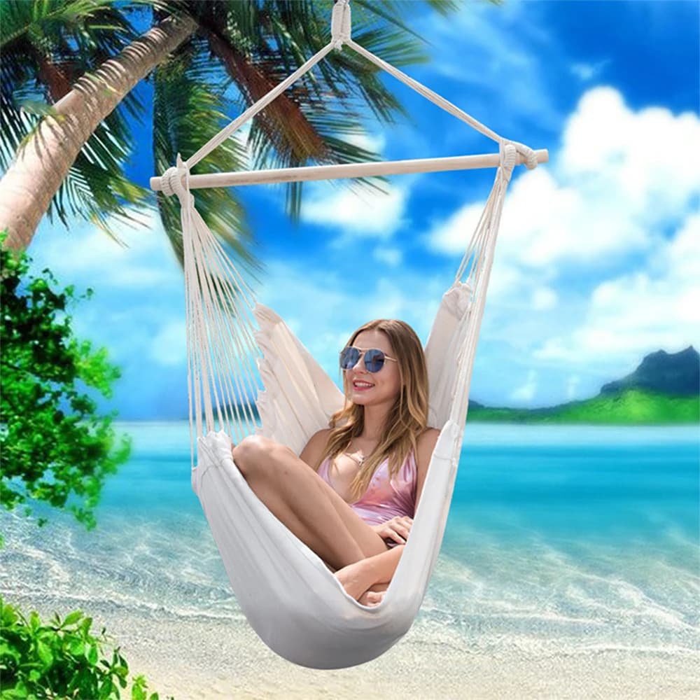 Indoor Soft Camping Rope Bed Garden Hanging Chair Bedroom Fabric Home Hammock Swings Hammock Chair Hanging Hammock Swing Seat