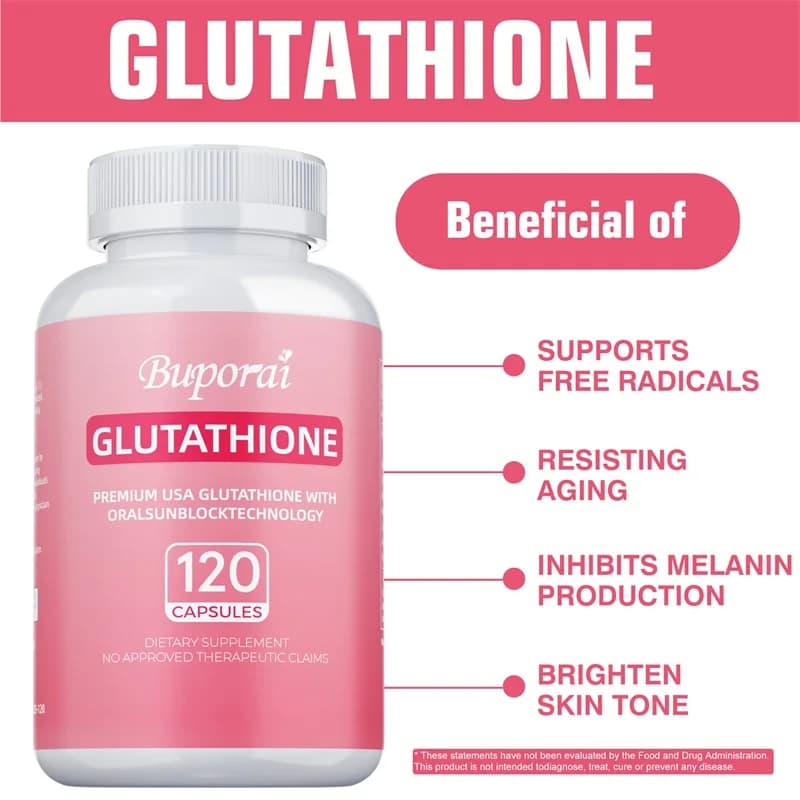 Glutathione Supplements - Potent Antioxidant, Supports Skin Health, Immunite System, Liver Health and Detoxification